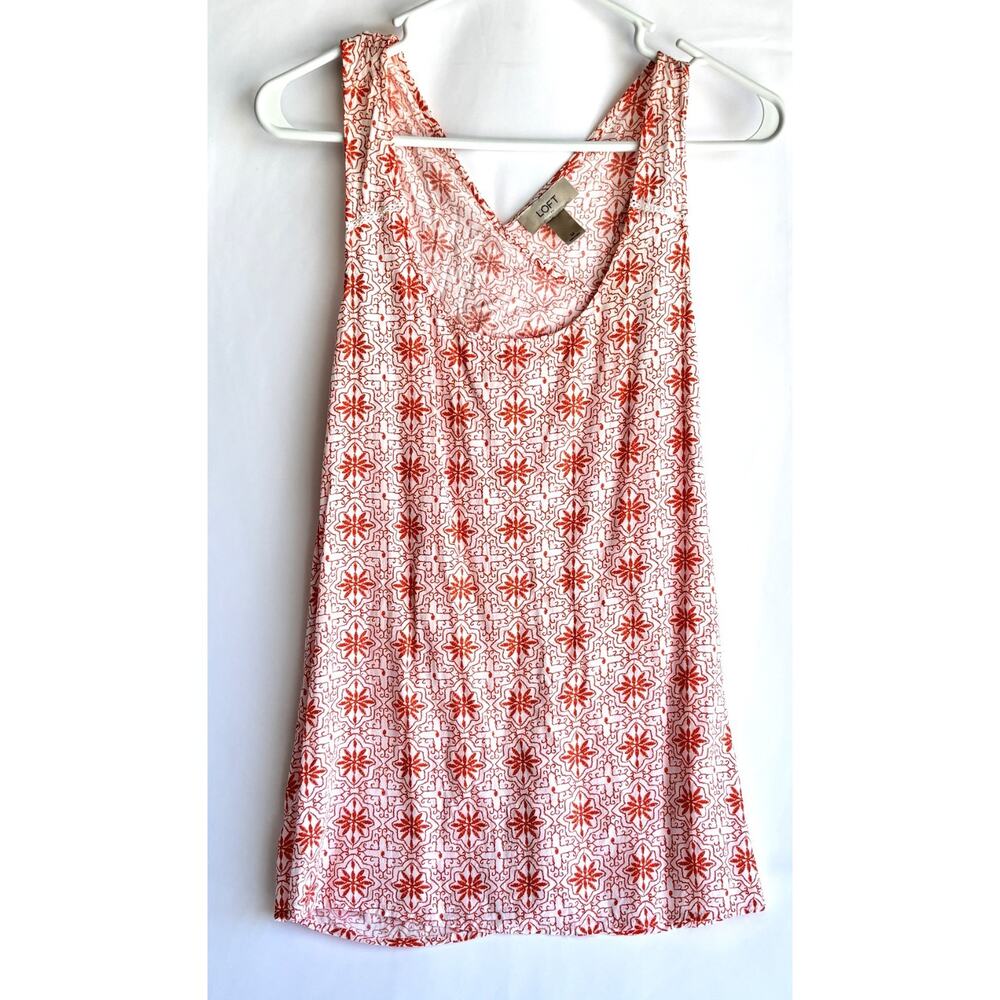 Ann Taylor Loft Women's Tank Top Orange and White Size M